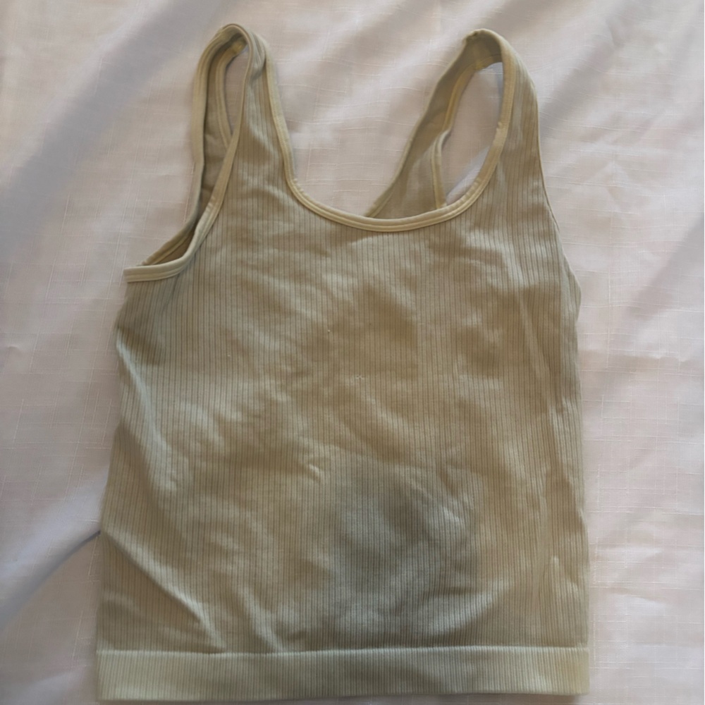 Ribbed Beige Tank Top